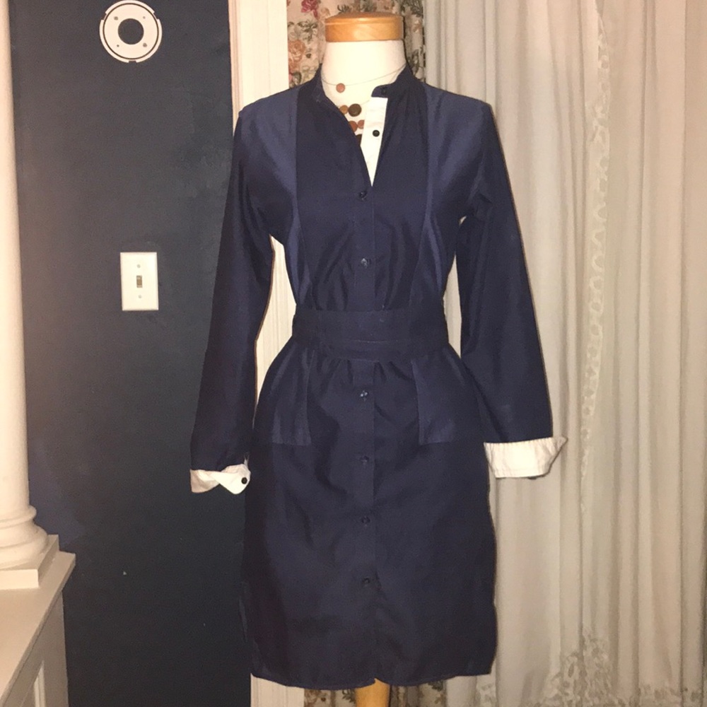 Colorblock Linen Dress (S)